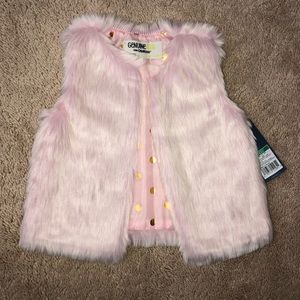 Osh Kosh Baby Girl Faux Fur Pink Vest, 12-18m